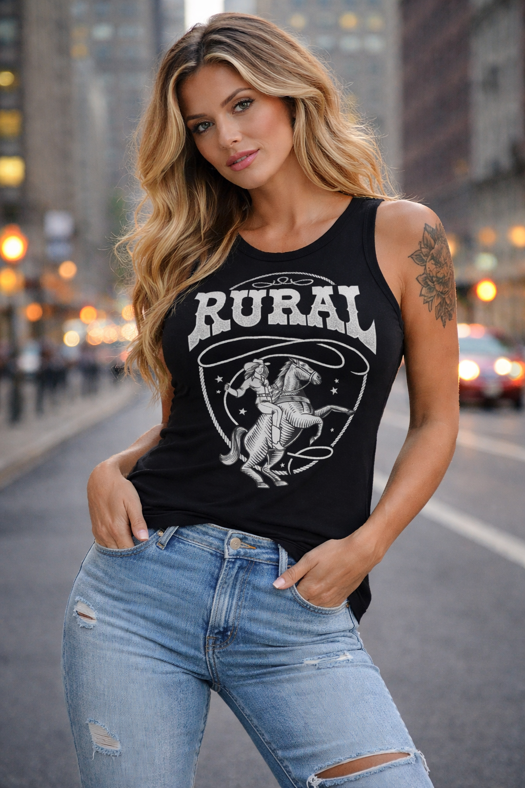 Rural Curved Hem Tank Top