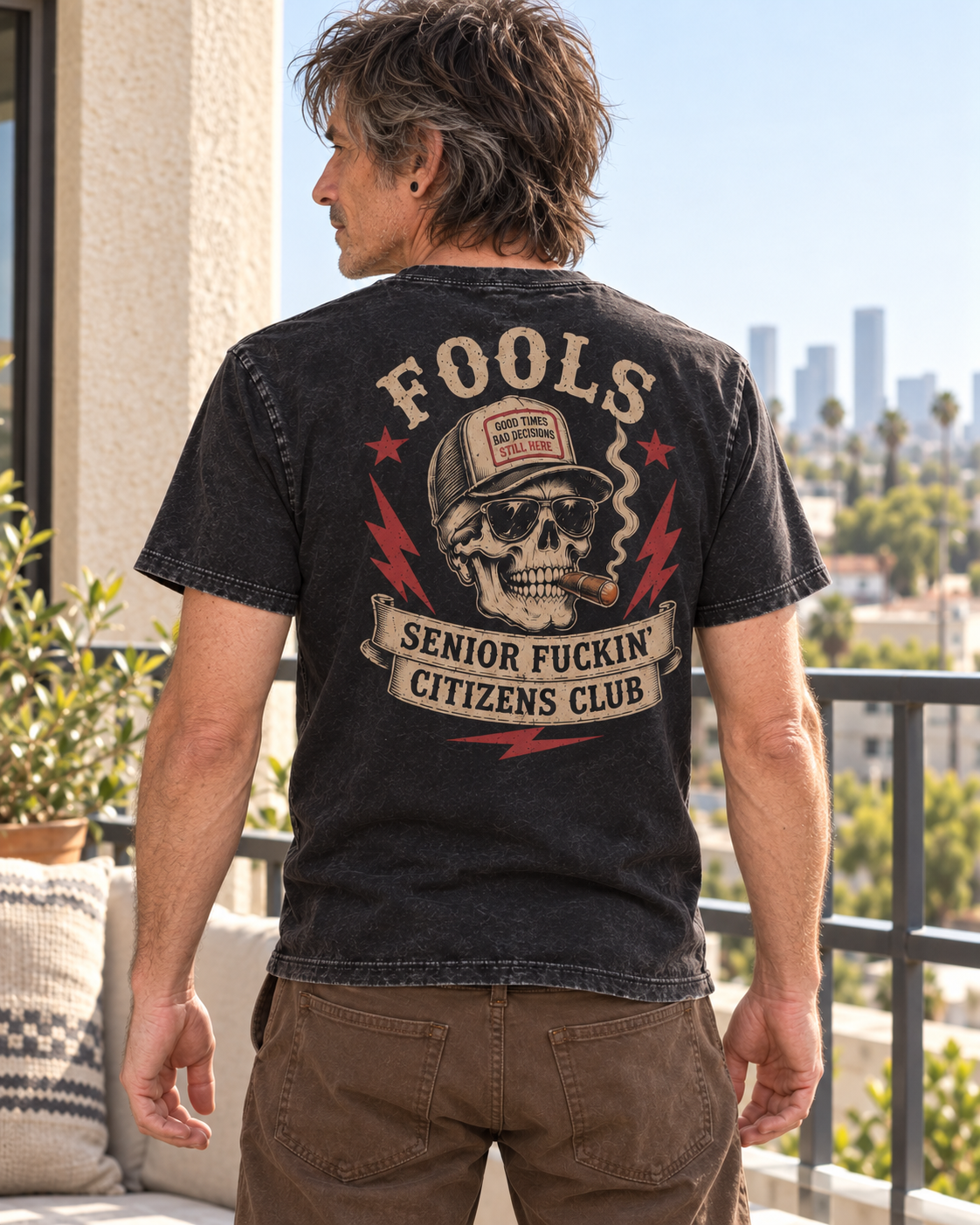 FOOLS Senior Fuckin’ Citizen Tee — back view