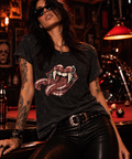 VULGATI Women's "Lethal Lips" Faded Tee