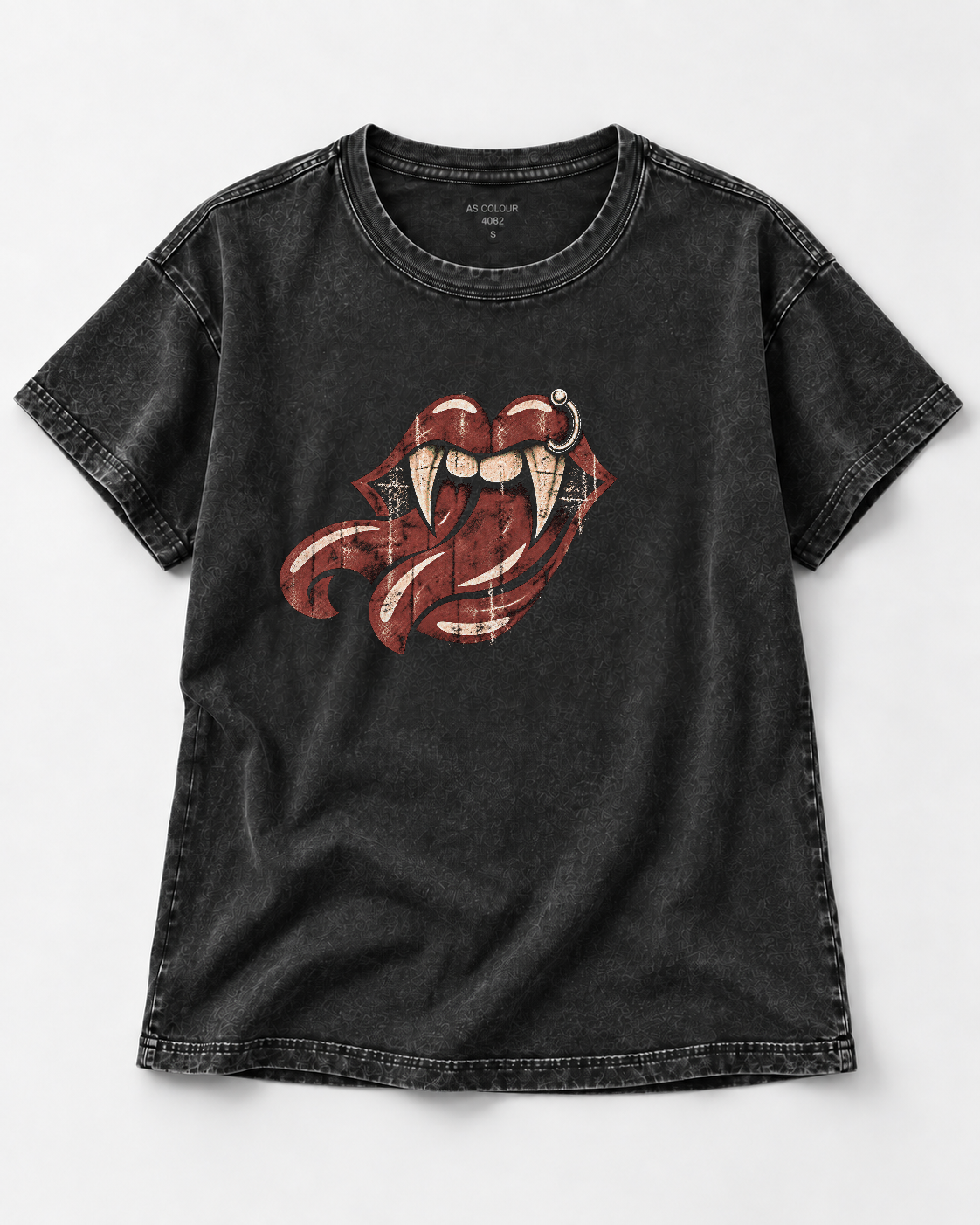 VULGATI Women's "Lethal Lips" Faded Tee