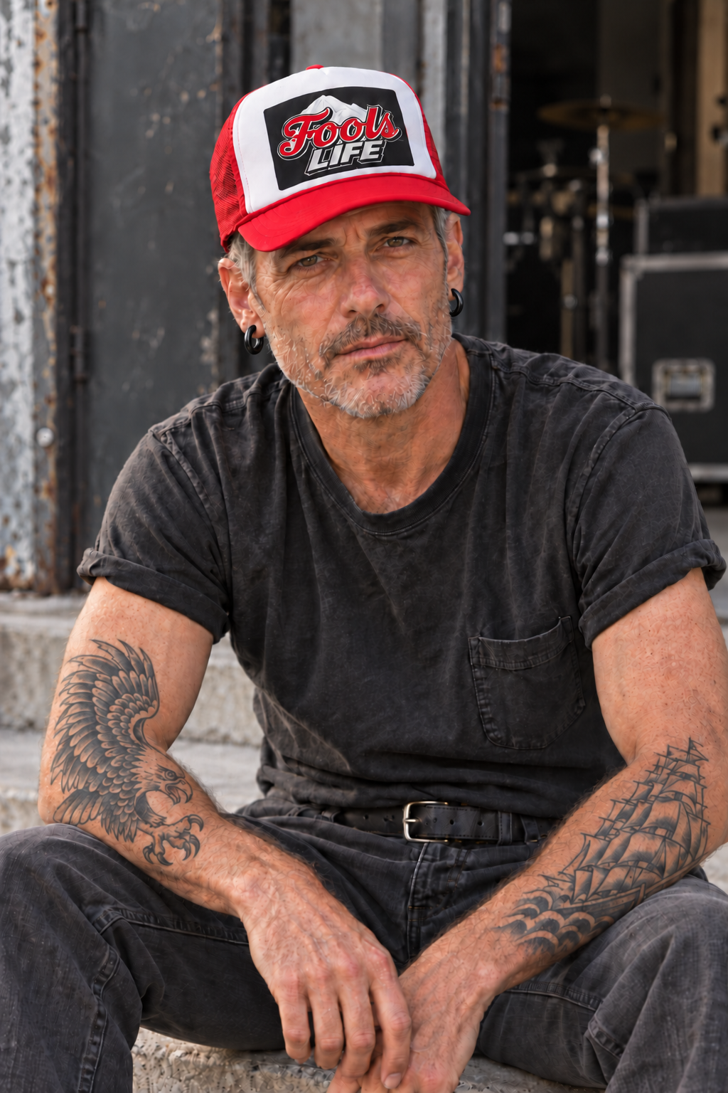 FOOLS Life Beer Trucker Hat — model lifestyle view